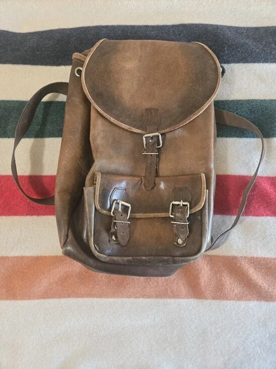 Classic Brown Leather Backpack