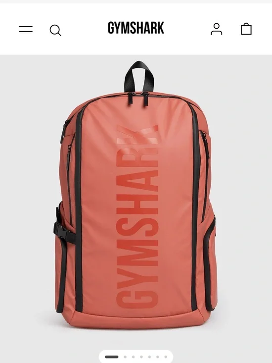 Gymshark Coral-Red Backpack with Black Trim