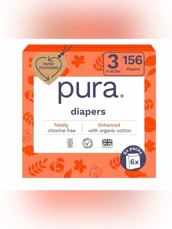 Pura Hypoallergenic Diapers, Size 3 (NEW)