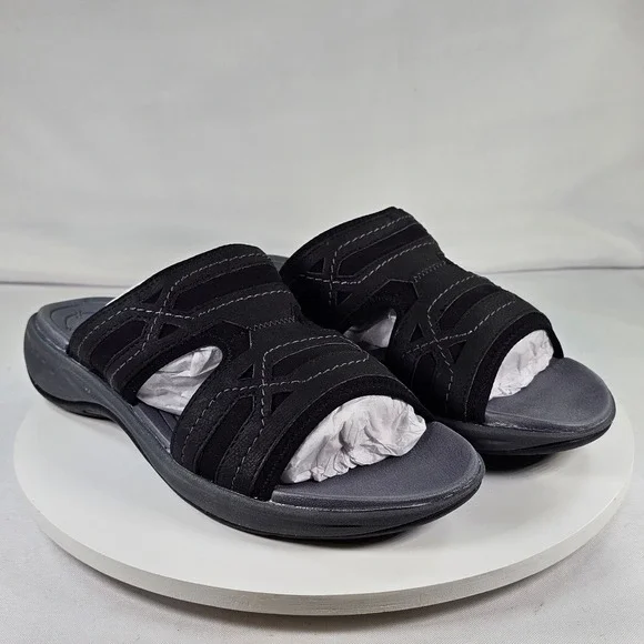 Easy Spirit Explore24‎ Valyse 3 Black Slide Sandals Womens 9.5 M SEEVALYSE3 new