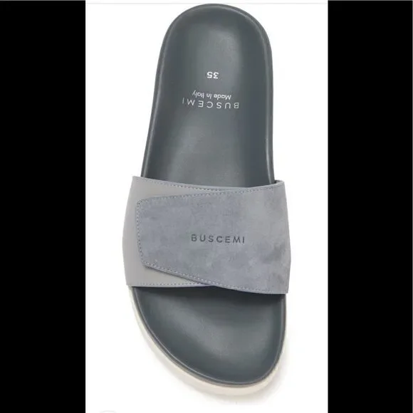 Buscemi Women’s leather upper/ lining lightweight handcrafted slide sandal Sz 35