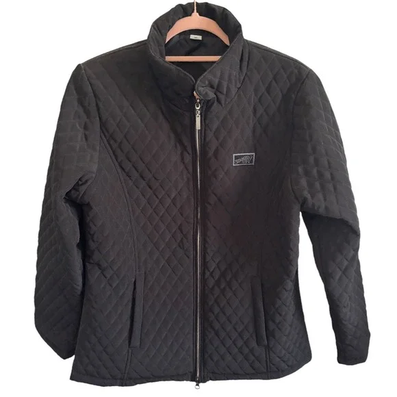 Stampin' Up Vantage‎ Quilted Jacket Women's Medium Black Full Zip Lightweight