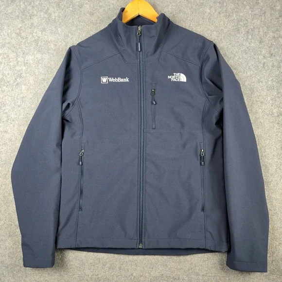 The North Face WindWall Jacket Mens Small Navy Blue Softshell Full Zip Logo