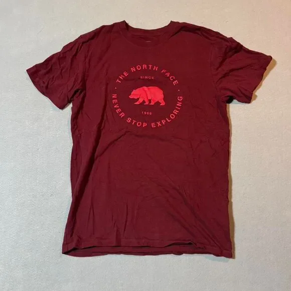 The-north-face Men's Burgundy and Red T-shirt