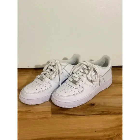 Nike Air Force 1 White Sneakers Youth 4Y Womens 5.5