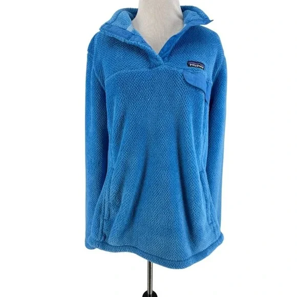 Patagonia Women's Blue Re-Tool Snap-T Long Sleeve Pullover Fleece Size XL