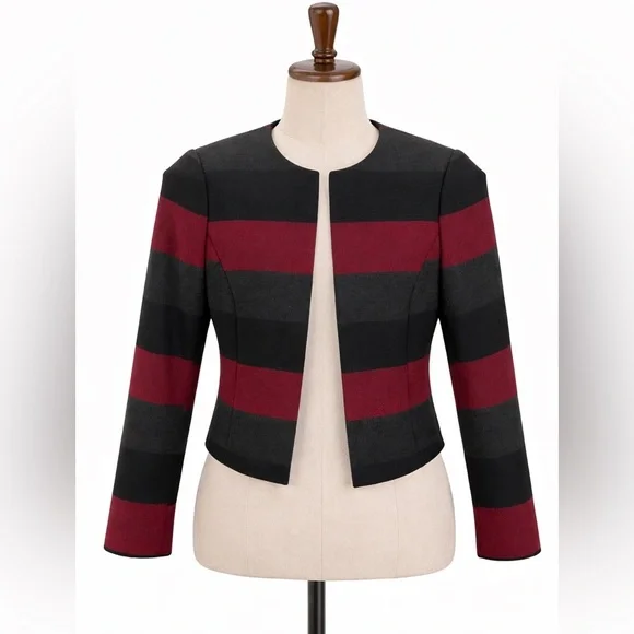 TAHARI Color Block Stripe Blazer SZ 0P​​​​