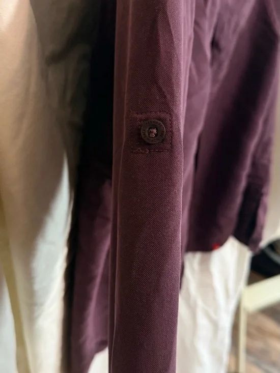 The North Face Men's Casual Button-Down Shirt jacket in plum