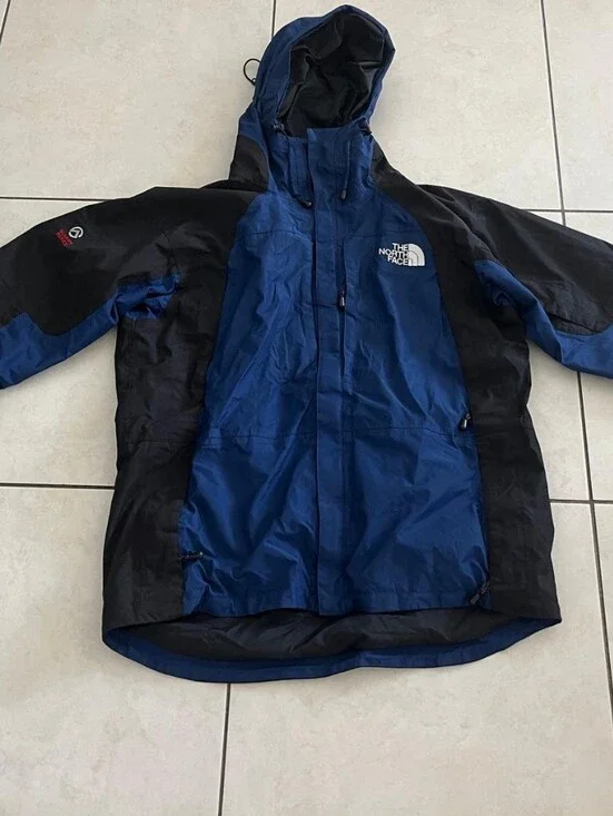North Face Blue and Black Hooded Rain Jacket, GORE - TEX , Used