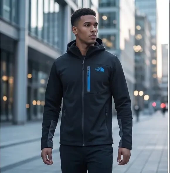 The North Face Canyonlands Sweatshirt Black/Blue Mens Size Large