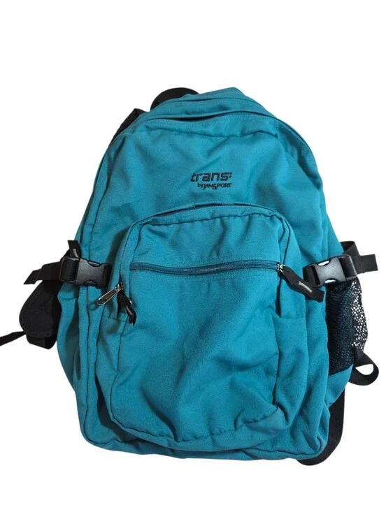 Jansport 2000s Teal Aquamarine Unisex School Daypack Backpack Like New EUC