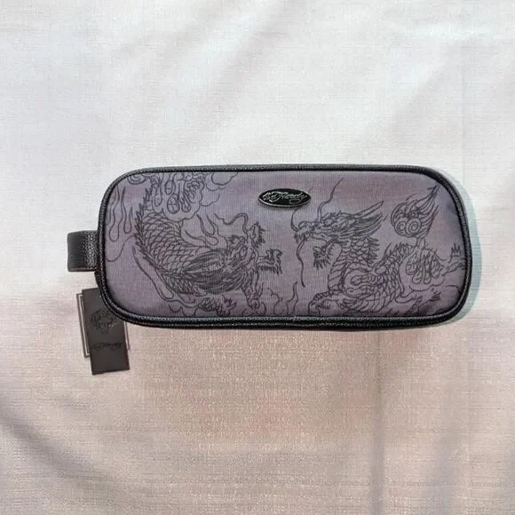 Ed Hardy Dragon Tattoo Print Dopp Kit Toiletry Bag NEW
