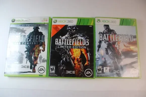 3 game lot/bundle: Battlefield 2, 3, 4 (Microsoft Xbox 360) Authentic, Tested