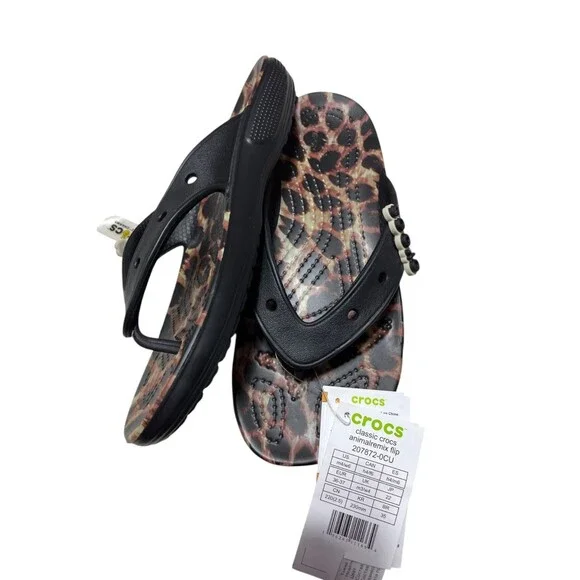 Crocs NEW w/Tags Classic Animal Remix Flip Sandal W 6 M 4