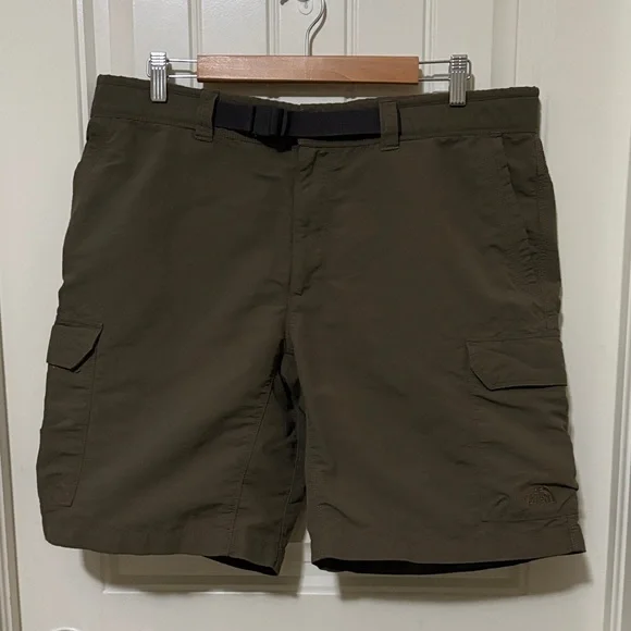 The North Face Men's Olive‎ Green Cargo Shorts with Webbing Belt