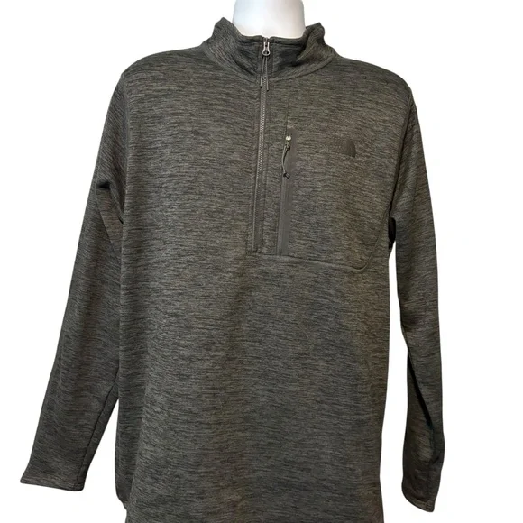 The North Face Men’s Mock Neck 1/4 Zip Pullover Sweatshirt Jacket Gray Black XL