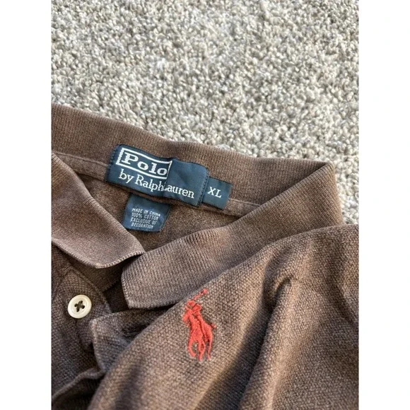 Polo‎ Ralph Lauren Shirt Men's Size XL  Light Brown Short Sleeve  Polo