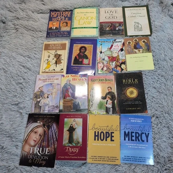 Lot of 16 Catholic Books Theology Prayer  Spirituality Diary Devotional Psalms‎