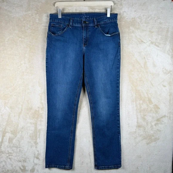 Mott & Bow Mid Rise Slim Boyfriend‎ Jeans Medium Indigo Wash 29x28 Quality Denim
