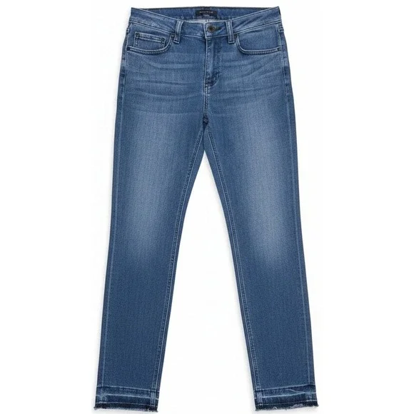 Just USA Women's Skinny Jeans Size 29 Stretch Denim Raw Rough‎ Hem Blue Mid Rise