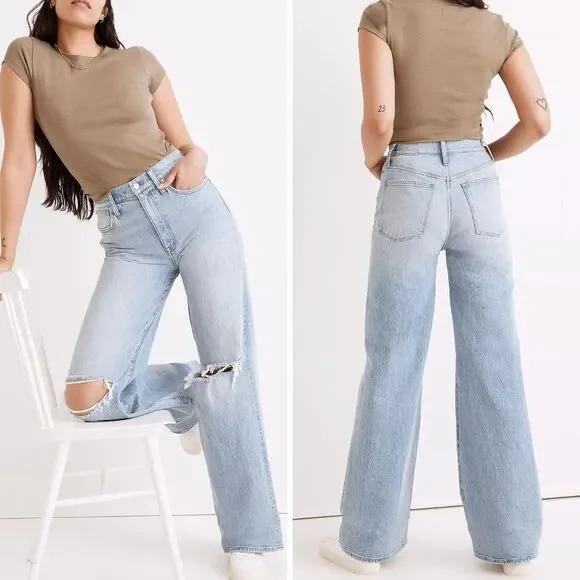 NEW Madewell Superwide-Leg Jeans in‎ Blaisdell Wash, 30