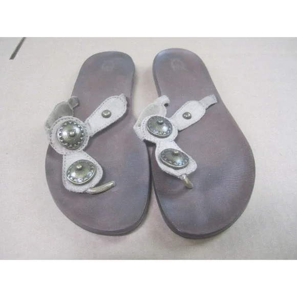 Mossimo‎ Sandals Womens 6 Brown Medallion Thong Flip Flops Casual
