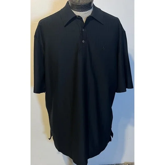 Ralph Lauren Polo Golf Polo Shirt Mens 2XL‎ Black Pima Cotton Short Sleeve