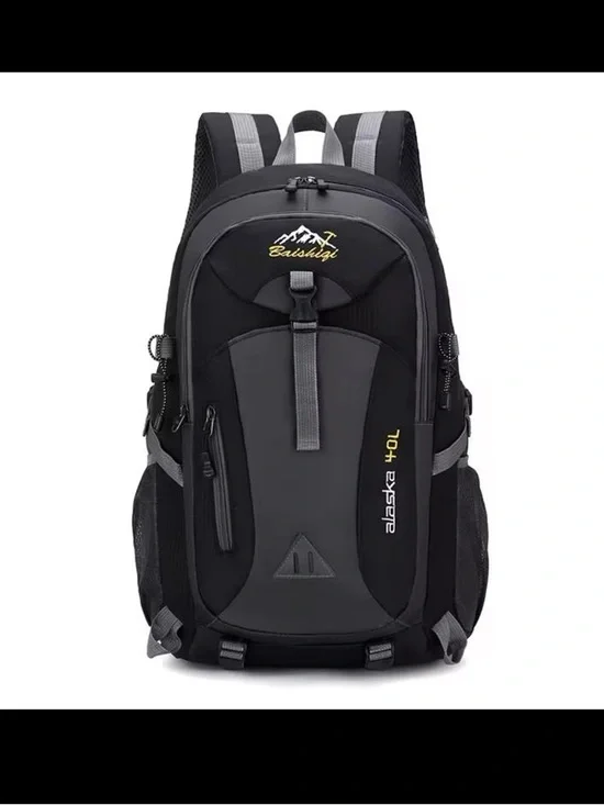 Alaska 40L Men's Black and Gray Hiking Backpack by Baishigi