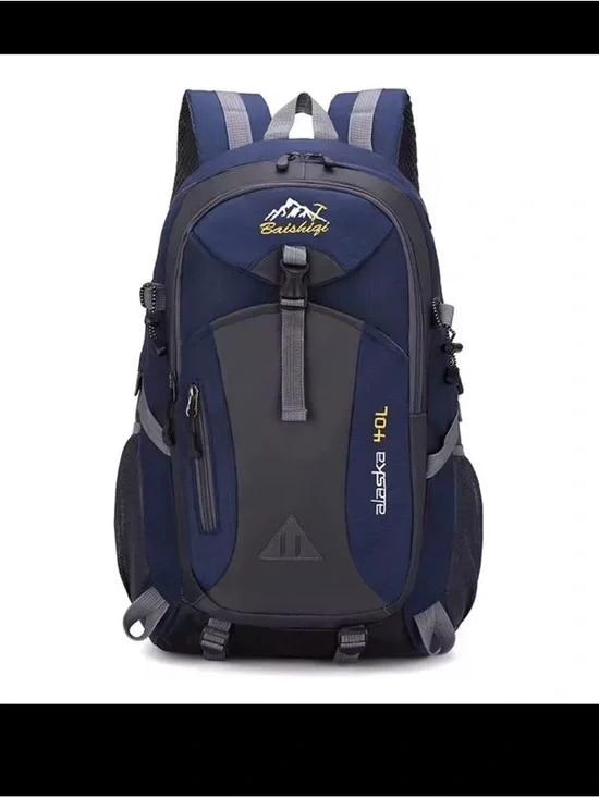 Baishizi Navy Blue Men's Outdoor Backpack with Multiple Pockets