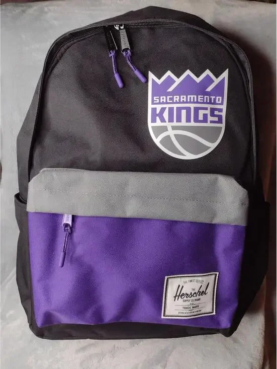 NWT The Herschel Supply Co Black/Purple/NBA Sacramento Kings Backpack Size XL