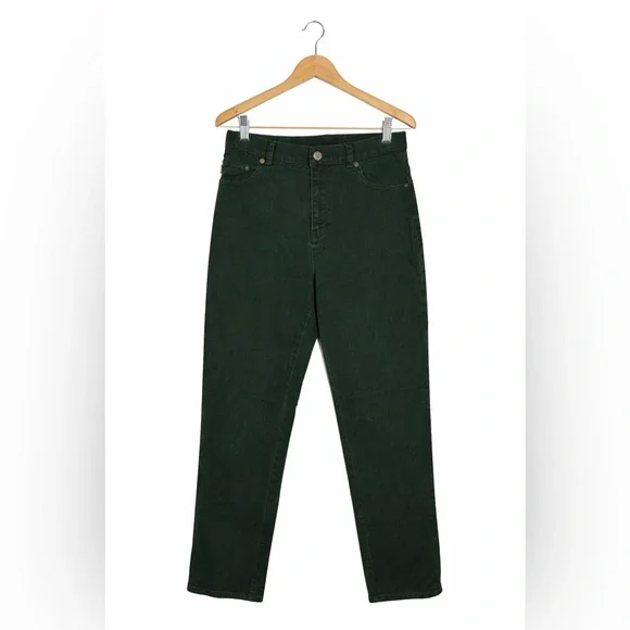 Lauren Ralph Lauren High Rise Jeans Size 6 Dark Green Vintage Straight Leg Denim