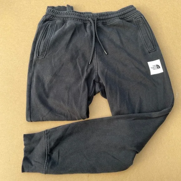 The North Face Joggers Mens Small Black Casual Sweatpants Fleece Logo Patch
