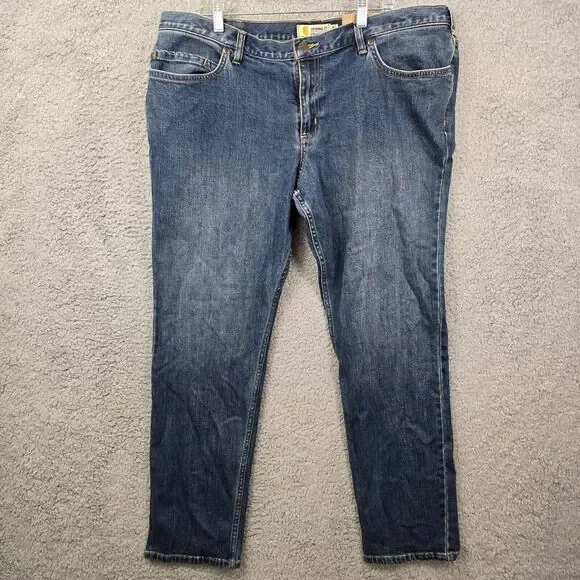 NWT Carhartt Women's Blaine Blue Original Fit Straight Leg Size 16W