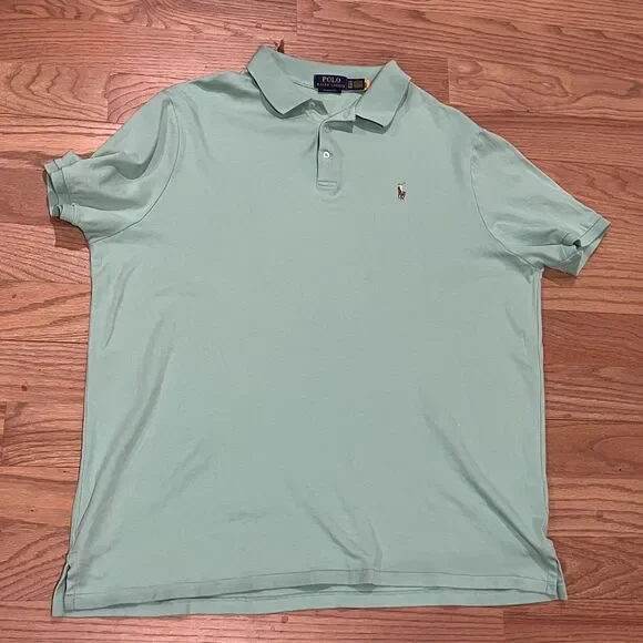 Polo Ralph Lauren Classic Fit Mesh Polo Mint Seafoam Green XXL Pony Logo Preppy