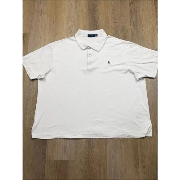 Ralph Lauren Shirt Men's Size 2XB White Short-Sleeve Polo Golf