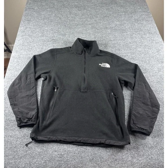 The North Face TKA Kataka Fleece Sweatshirt Mens L Black Zip Pockets Outdoors