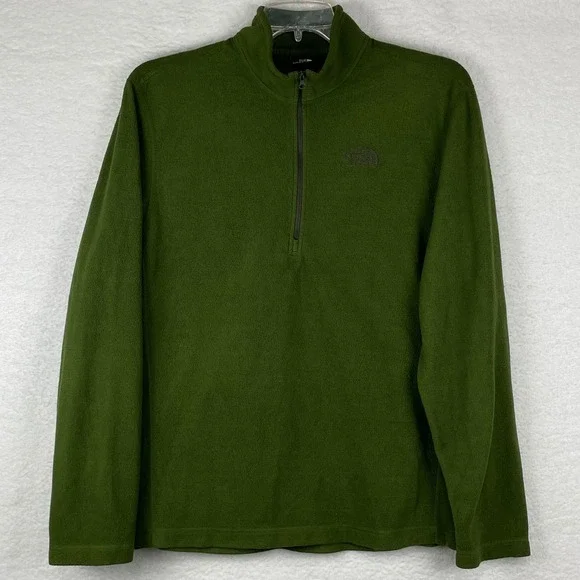 The North Face Men's XL TKA 100 Glacier Quarter Zip Fleece Pullover Olive Green