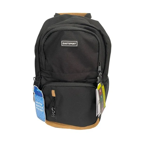 Eastsport Core Scholastic Backpack Unisex 19in Black Padded Laptop Adjustable