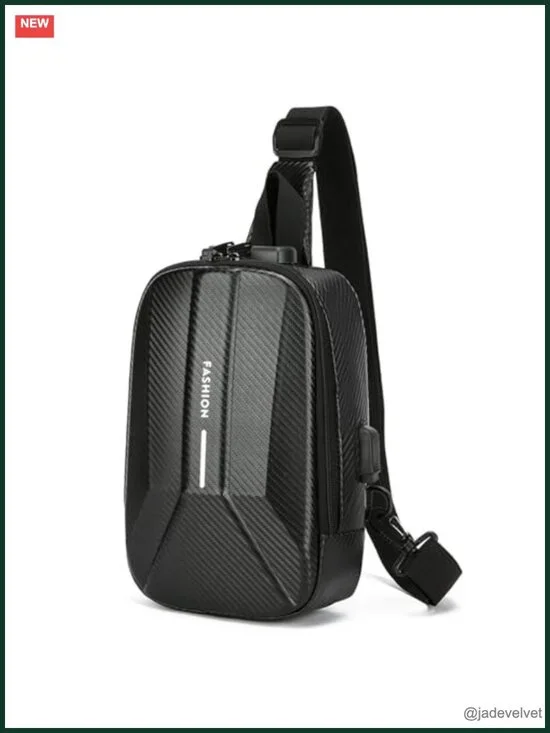 Hard Shell Crossbody Sling Backpack Anti-Theft USB Charging Port