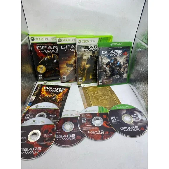 Gears of War 1 2 3 4 (Xbox 360, 2011) 4 Game Bundle - CIB Tested GOW