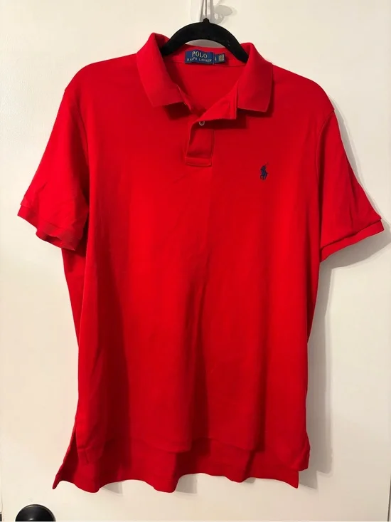 Ralph Lauren Polo Shirt in Red with Navy Logo