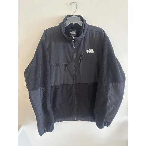 VINTAGE 90' THE NORTH FACE BLACK DENALI POLARTEC FLEECE CARDIGAN JACKET SZ XXL