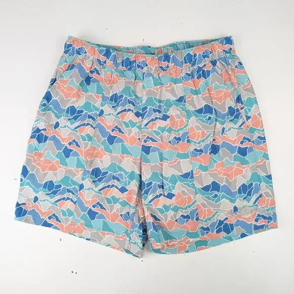 The North Face Men's Medium Mountain Shorts - Blue/Teal/Coral