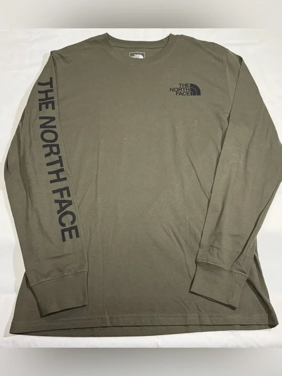 The North Face Men's Olive Long Sleeve Logo Tee - Medium