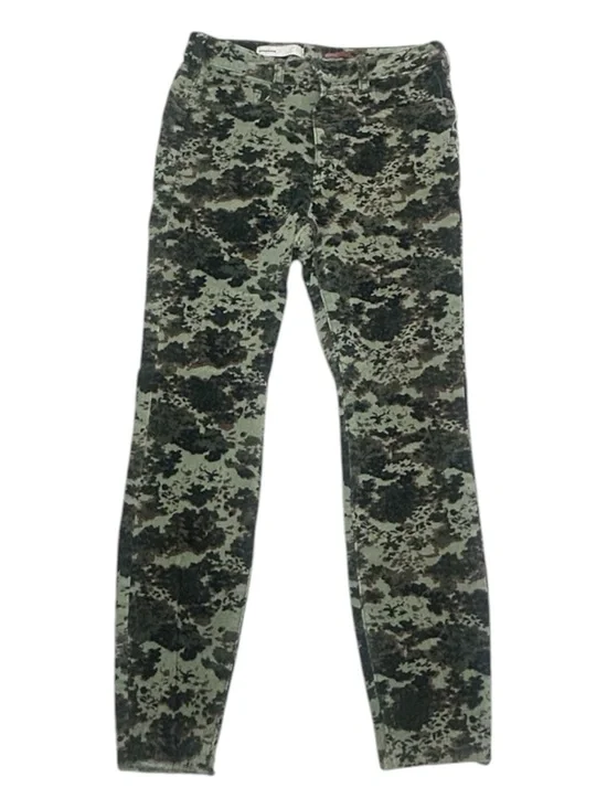 Anthropology Pilcro, corduroy Green Camouflage Skinny Jeans
