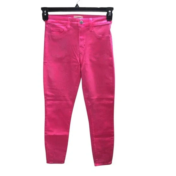 L'Agence Jeans Women's Size 25 Rose Margot Skinny Coated Cotton Blend
