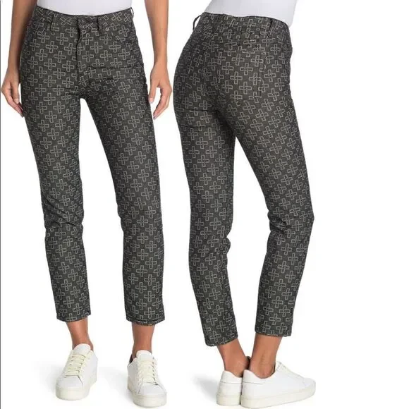 Ksubi Women’s slim pin monogram cropped ankle pants size 24, NWT