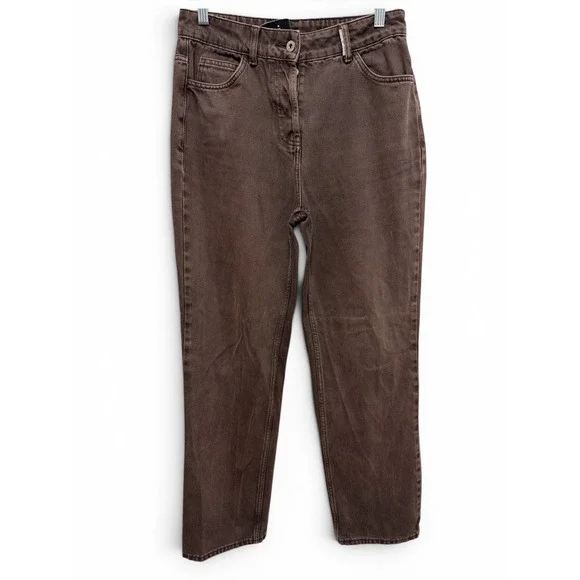 Collusion x005 Womens Brown Straight Leg High Rise Button Fly Jeans Size 30