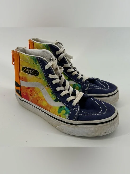 Vans Crayola Navy High-Top Sneakers with Rainbow Tie-Dye Panels
