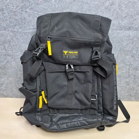 Under Armour UA Project Rock‎ Freedom Regiment Laptop Backpack Black Yellow READ